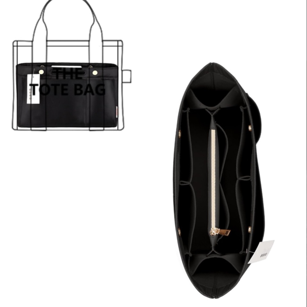 Black Tote multi pack for Louis Vuitton speedy insert or any other tote